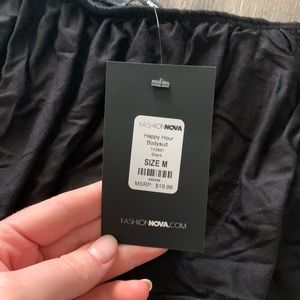 Fashion Nova Black Happy Hour Bodysuit